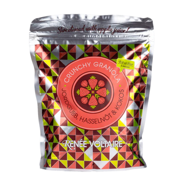 Crunchy Granola Jordgubb, Hasselnöt & Kokos 450g