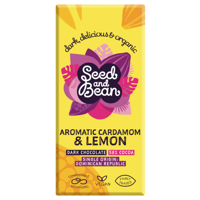 Seed & Bean Choklad Mörk Citron och Kardemumma EKO 75g