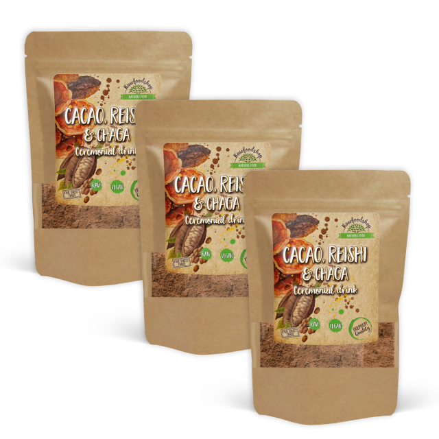 Kakaopulver Ceremoniell Reishi & Chaga 100g x 3 paket
