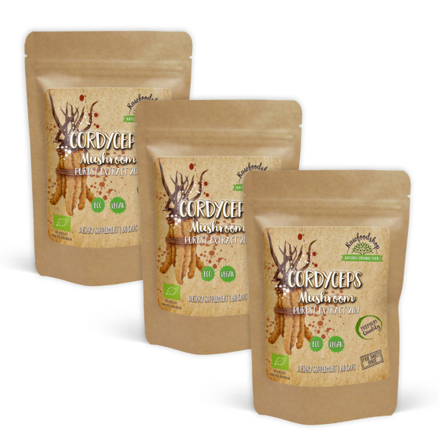 Cordyceps Extract EKO 400mg 60 kapslar x 3 paket