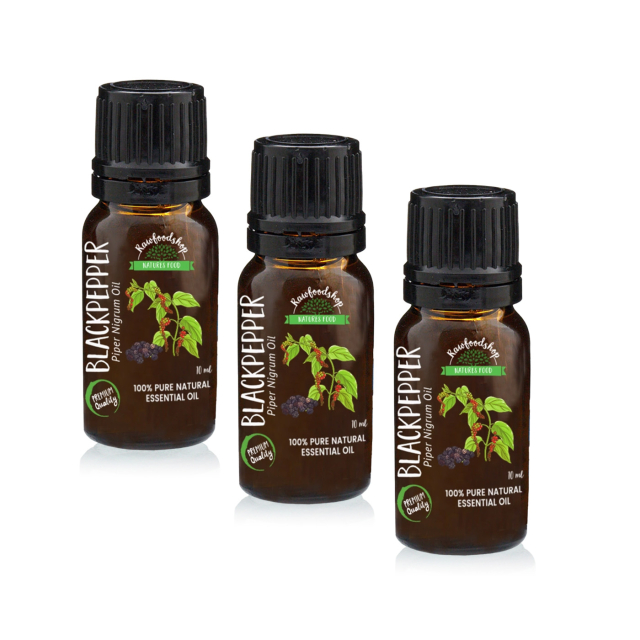 Svartpeppar Eterisk Olja 10ml x 3 flaskor