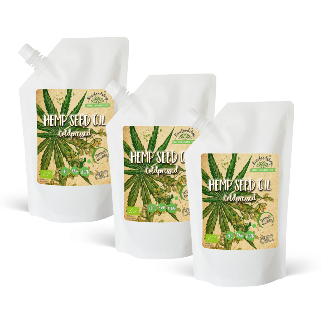 Hampaolja EKO 1000 ml x 3 paket