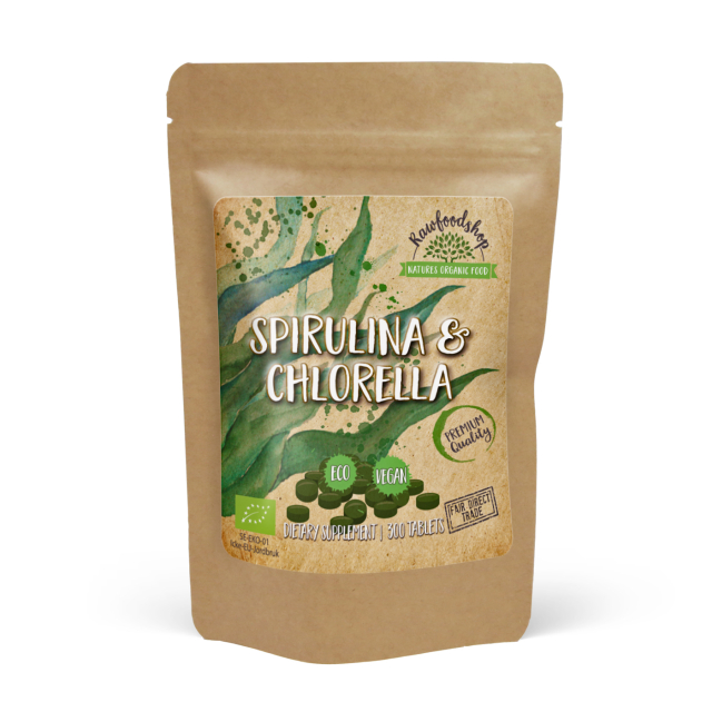 Spirulina Chlorella EKO 500mg 300 tabletter