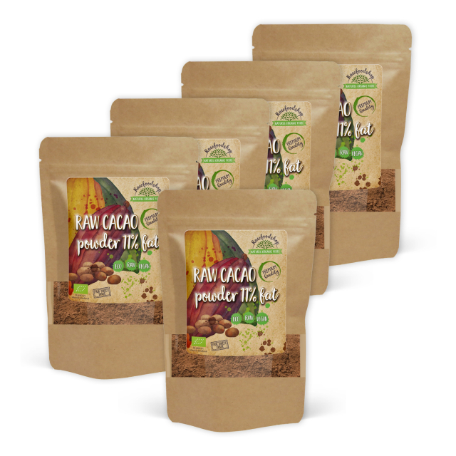 Kakaopulver 11% RAW EKO 1kg x 5 paket